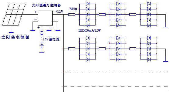 太阳能蓄电池与光源传感器接线图