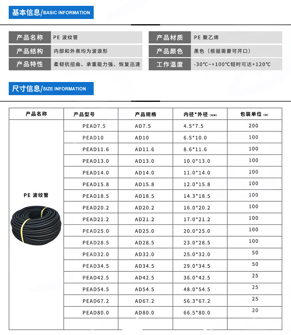 江淮与波纹管规格