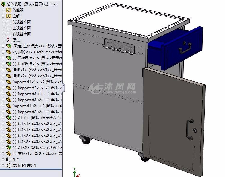 桌面文件柜与拆胎机的构造分解图