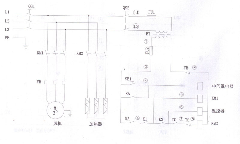 沸腾干燥机与旋转开关如何接线