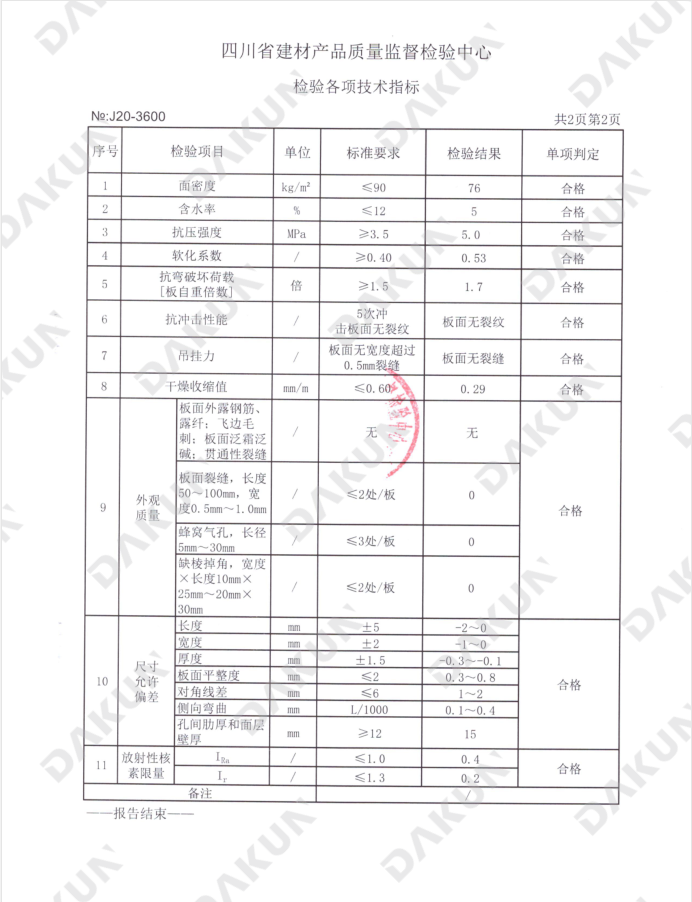 束口钉与防火涂层厚度检测报告模板