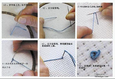 床单与十字绣穿针后线头怎么打结