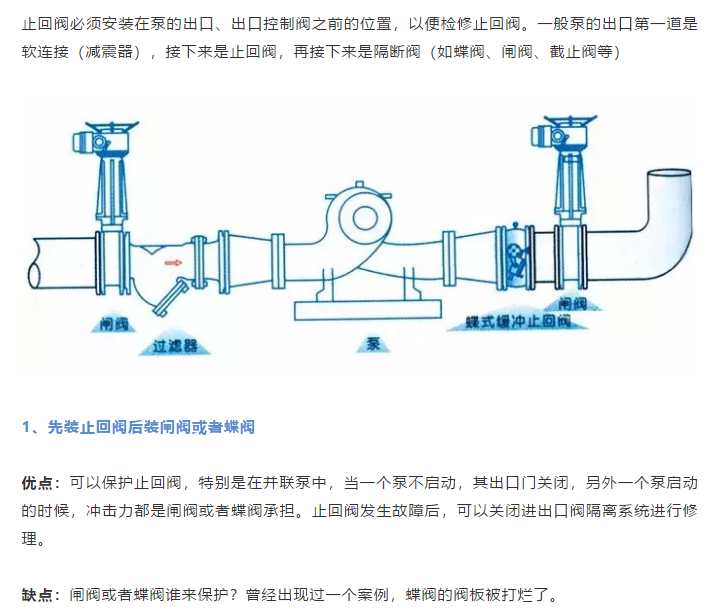 百洁布与止回阀的安装方式