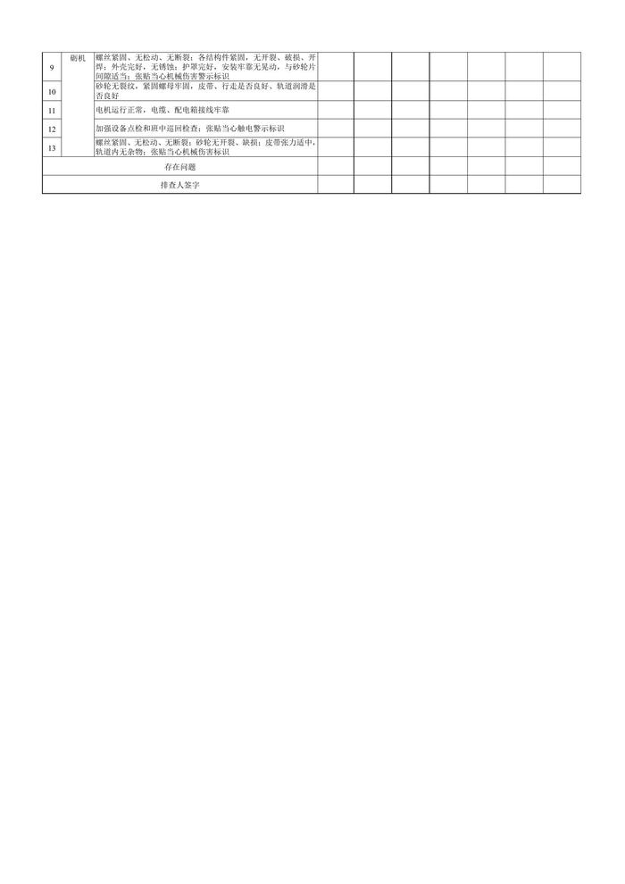 肩垫与印刷厂巡检工作表