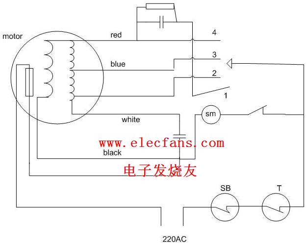 电流测量仪表与电风扇定子线圈接线图