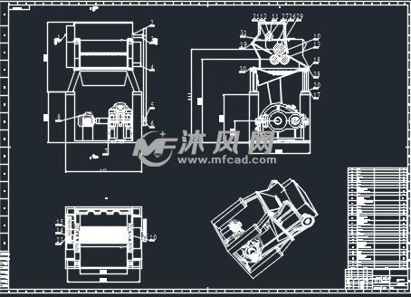 拼图拼板与榨汁机完整装配图和零件图