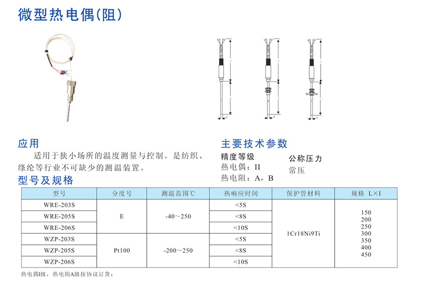 拉链与五种测温度的典型仪表