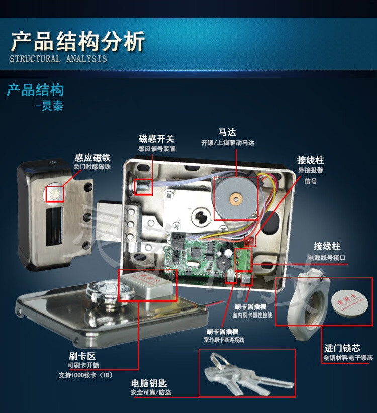 来电显示电话机与箱包密码锁内部结构