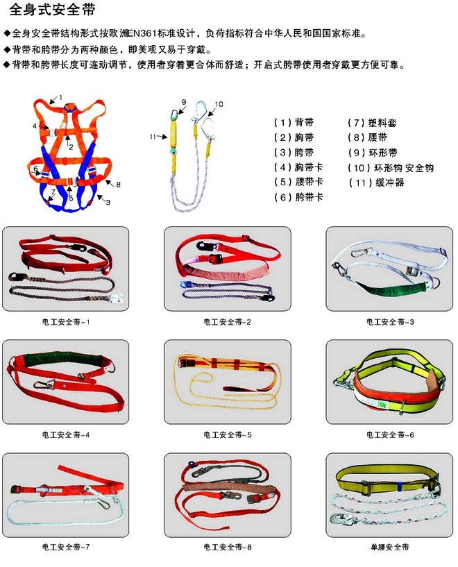 安全带、安全绳与防伪卡片