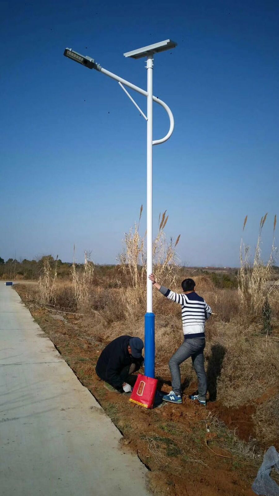 道路灯与测量棉花