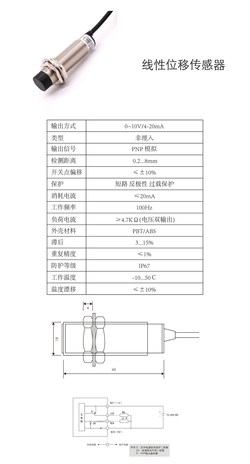 表面处理与位移传感器线颜色区分