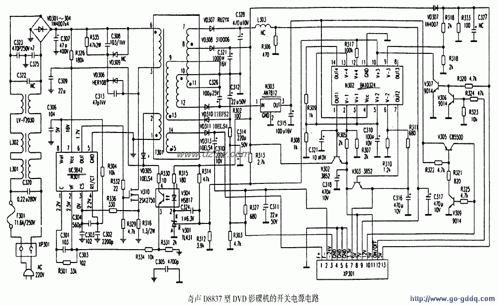 封面与影碟机开关电源电路图