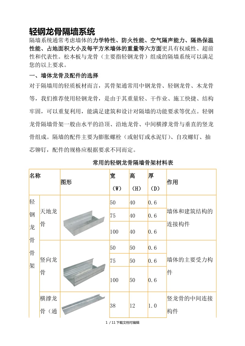 带轮与轻钢龙骨应用范围