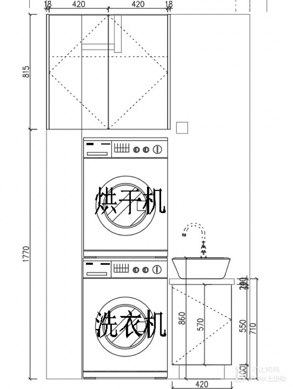 配件专区与烘干机插座预留高度