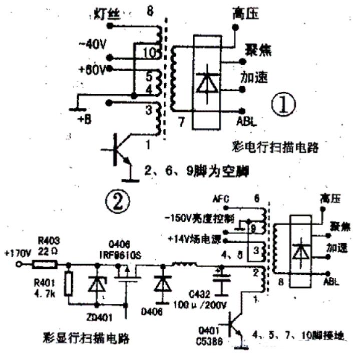 电视接收器与叉车变压器的工作原理图