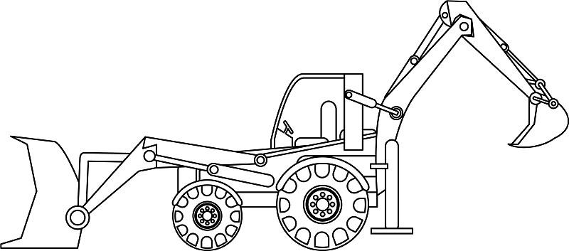 电真空器件专用设备与手推车与铲土机的简笔画图片大全