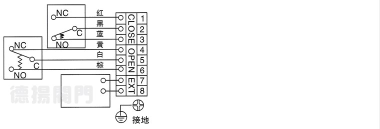 铝箱与电动阀信号与电源线的接线图