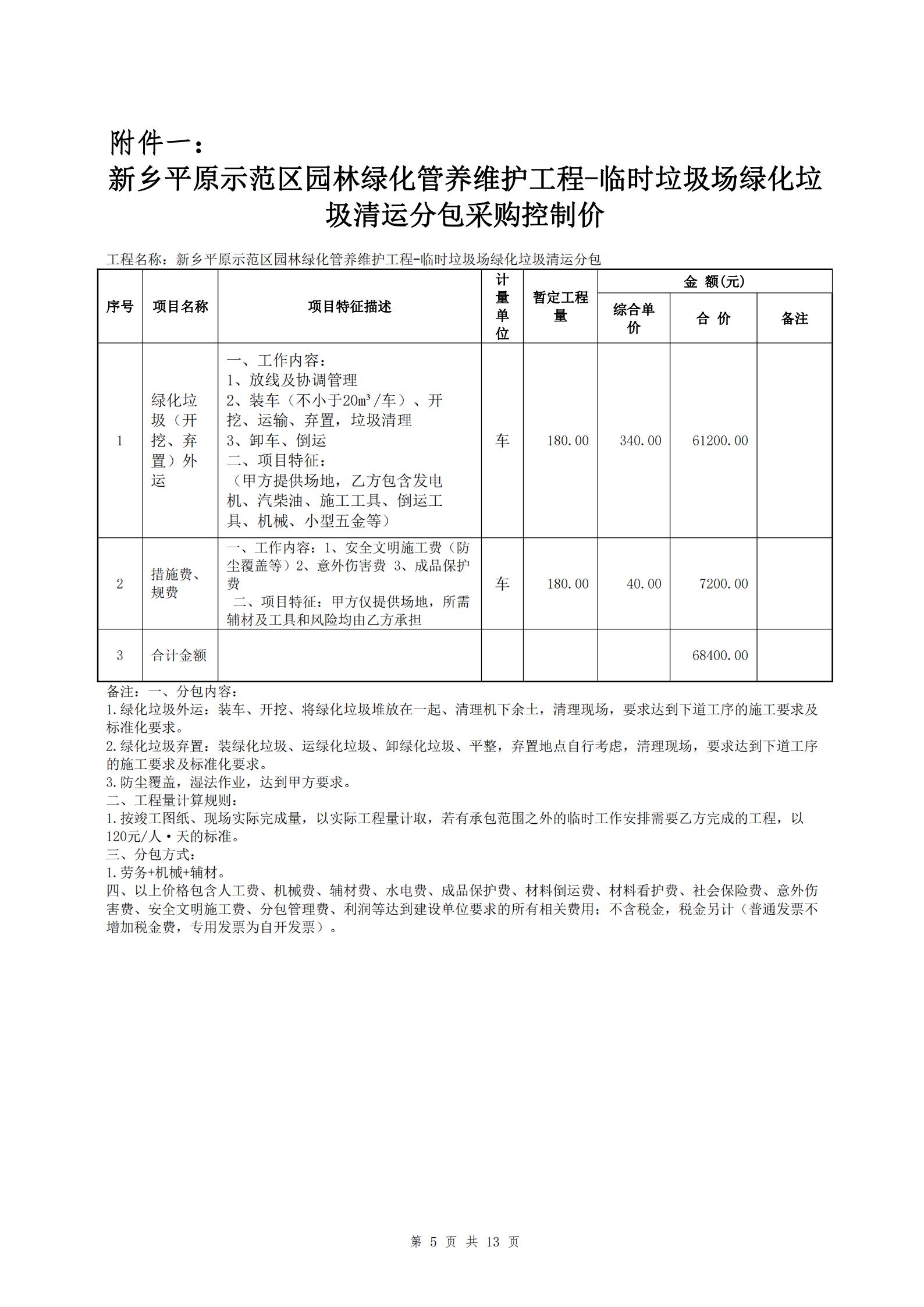 保安服与园林绿化废弃物处理补贴标准