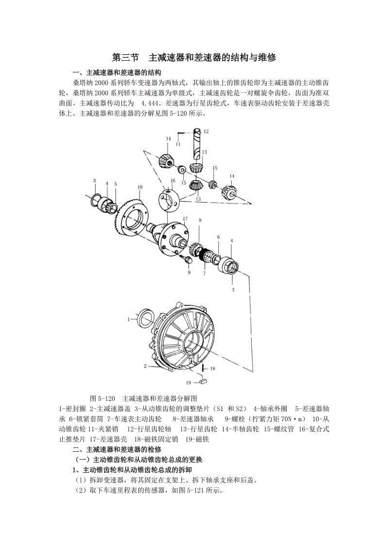 冷却塔与减速器与差速器的认识与拆装