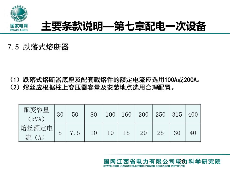 配电输电设备与辅助设备的选型