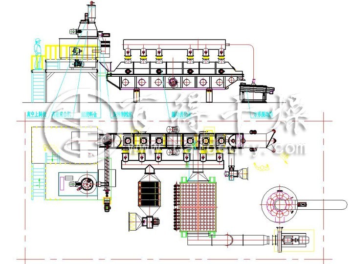 天然系胶粘剂与流化床干燥机结构图