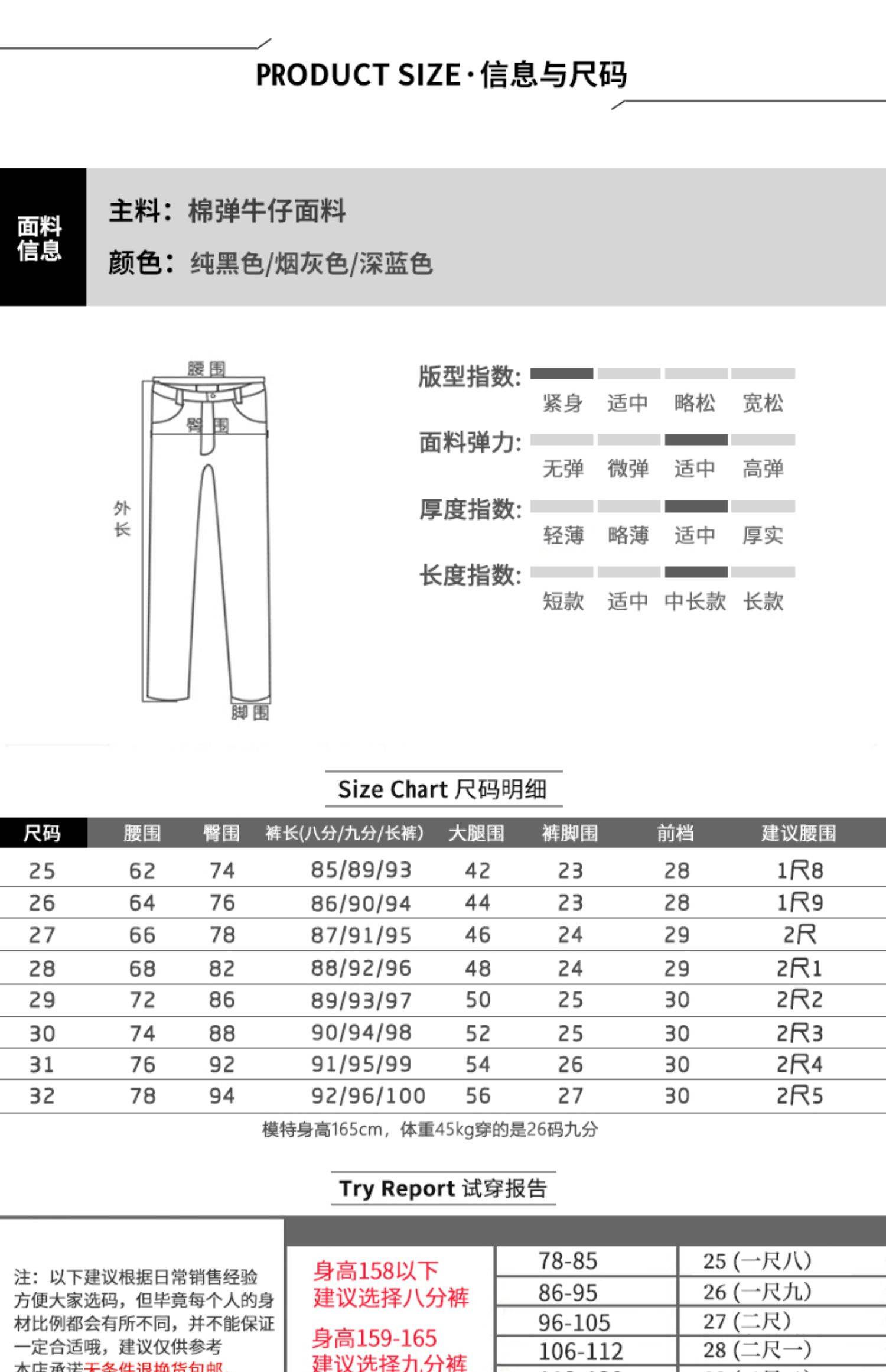 五金工具与牛仔裤含量78%,聚酯纤维19%,氨纶3%