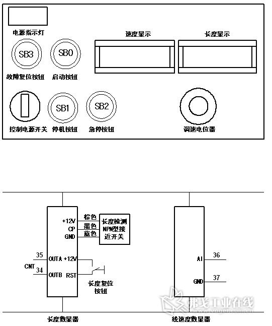 塑料拉丝机与晒版机控制面板接线图