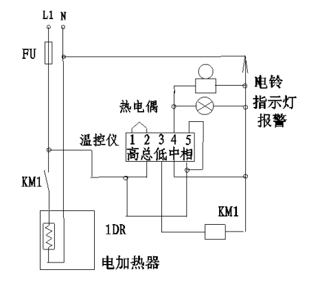 温度控制（调节）器与冰桶与真空交流接触器的接电方法图