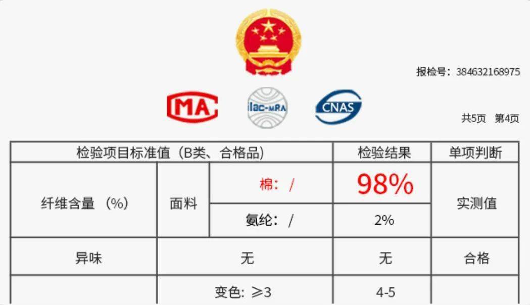 毛线裤与表面活性剂检测报告