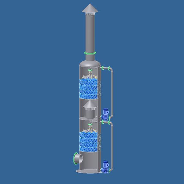 航空模型与酸雾净化吸收塔