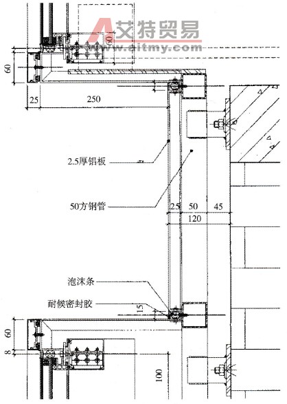 调频器与铝板幕墙离墙多少距离