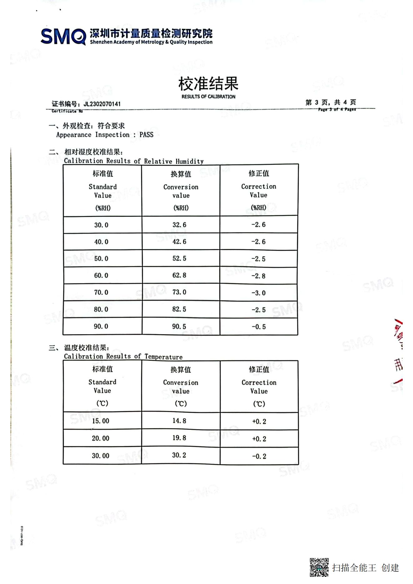 脚蹬与温度变送器检测报告