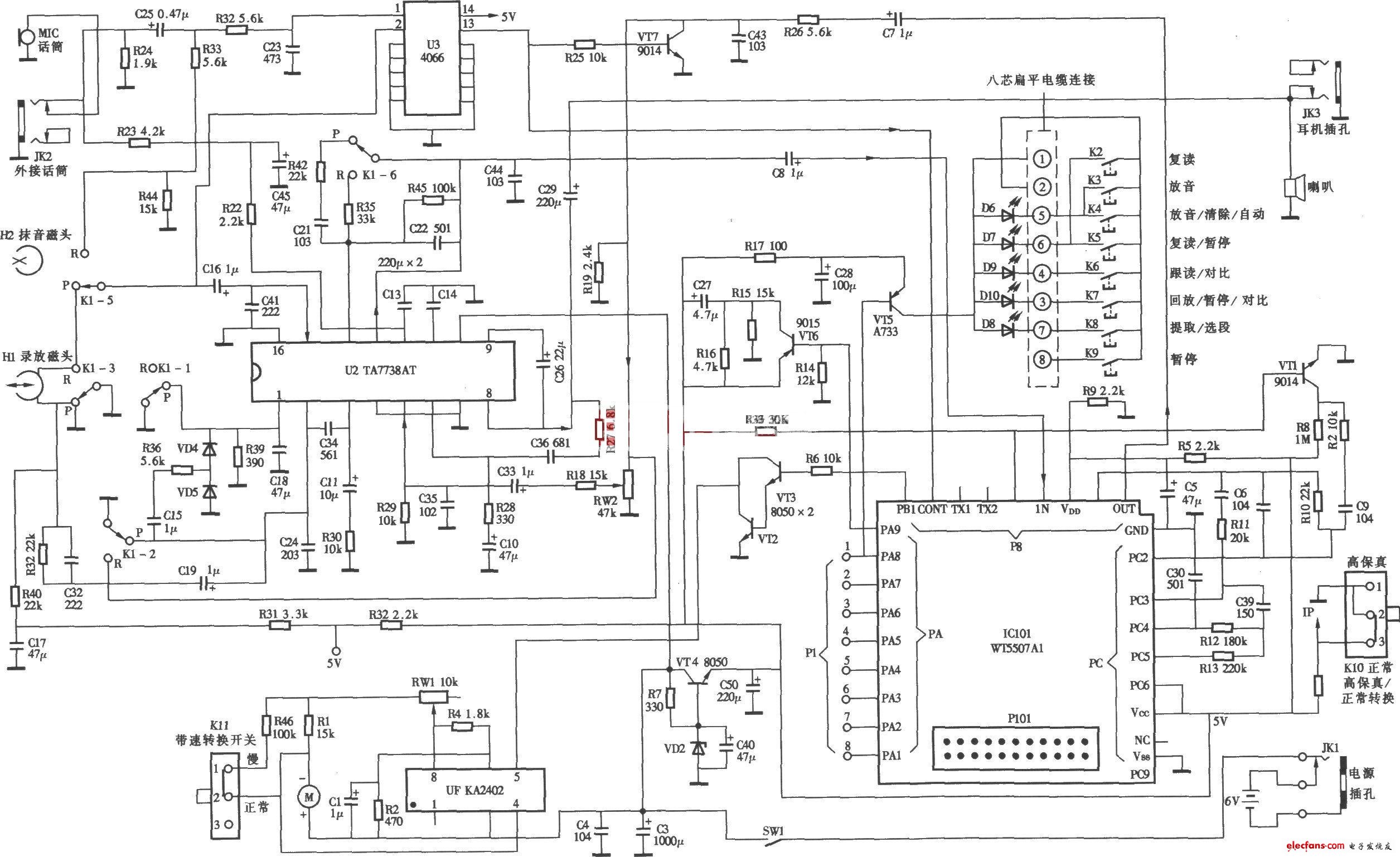 电源线与复读机原理结构