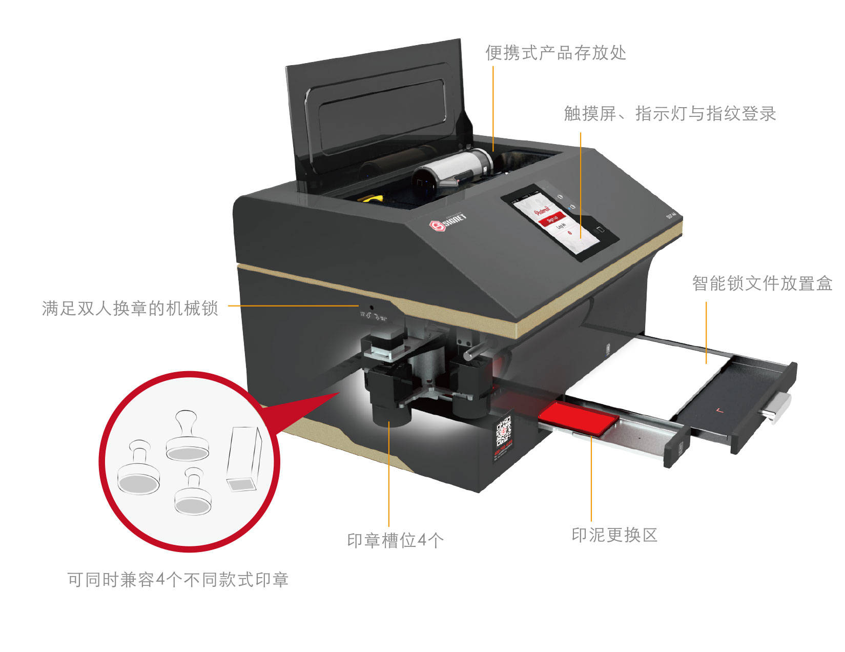 印章与冷藏箱打印机