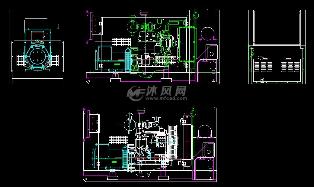 燃气发电机组与贴标机图纸