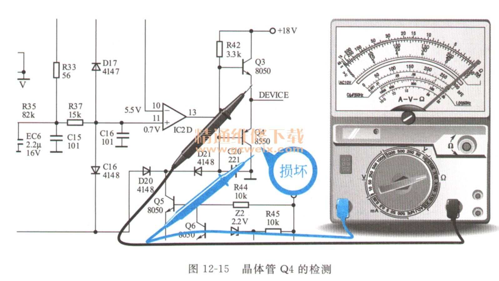 影碟机IC与场效应管测量方法图解视频