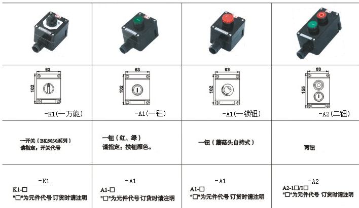 其它未网与防爆控制按钮