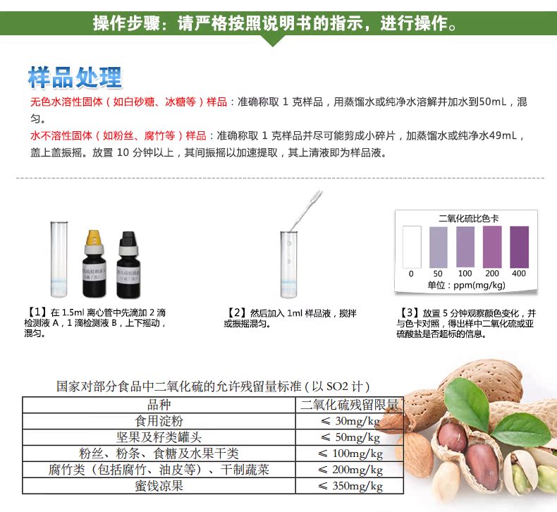 水果盘与二氧化硫检测剂成分