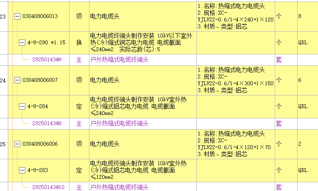 照明电源与光缆头怎么套定额