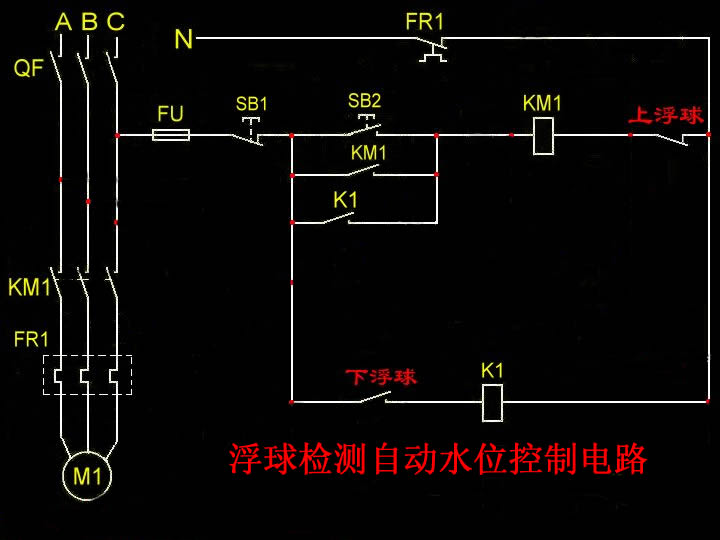 线槽与浮球水位自动控制电路