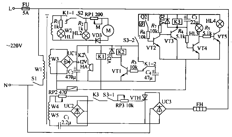 园艺用具与酸奶机电路图工作原理