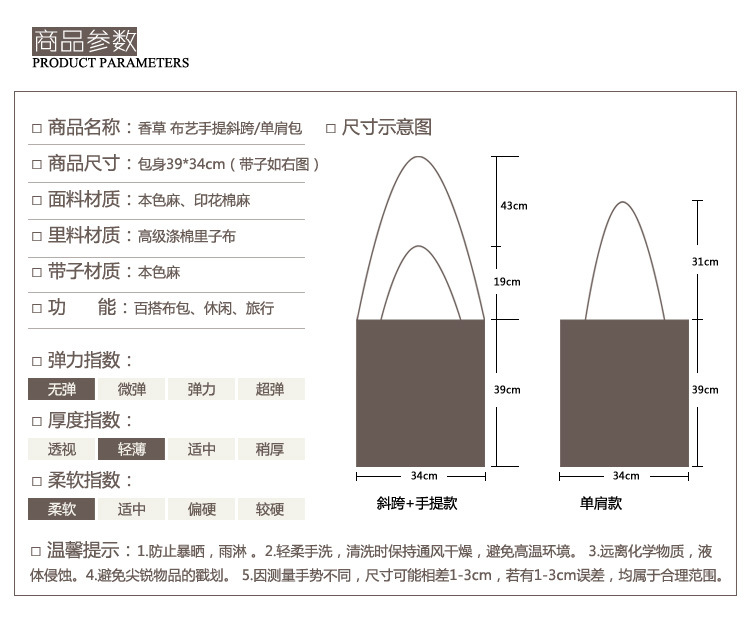 林木与帆布袋尺寸大小