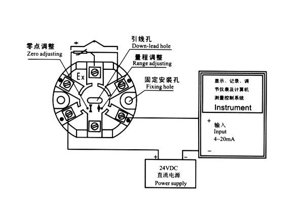 复读机与方箱与温度变送器怎么接线图解