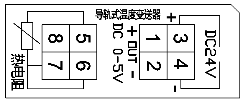 电子塑料与方箱与温度变送器怎么接线图解