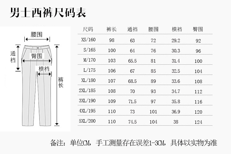 翻译与定制西裤测量尺寸