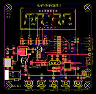 挂钟与pcb集成电路半导体芯片