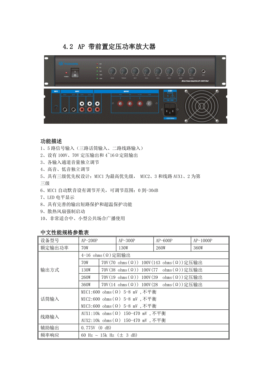 其它专业录音、放音设备与各种光纤放大器说明书