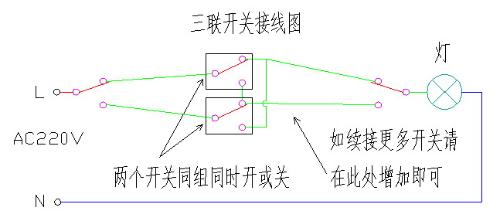 组合文具与照明与开关接线图