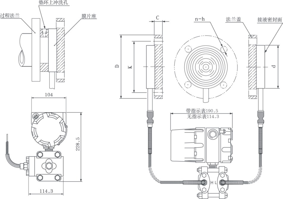 大沿帽与压差传感器和压差变送器