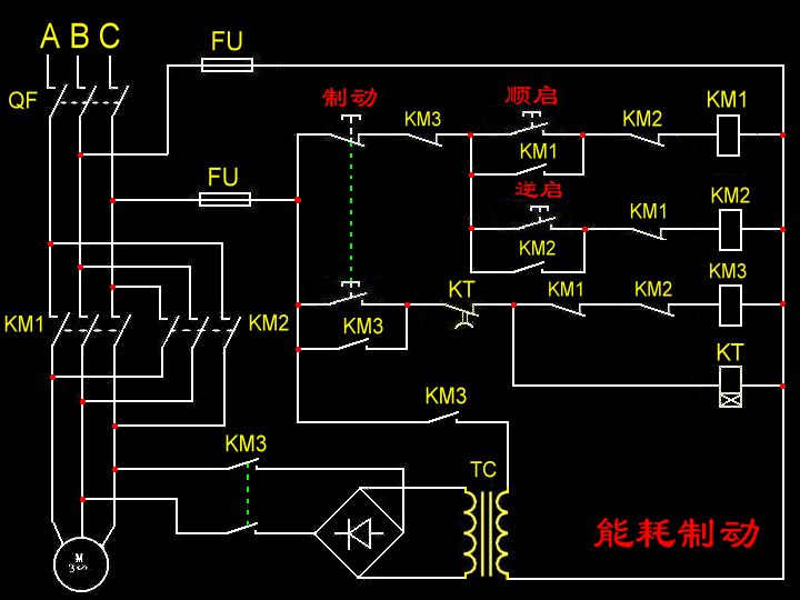 打孔机与皮带正反转电路图